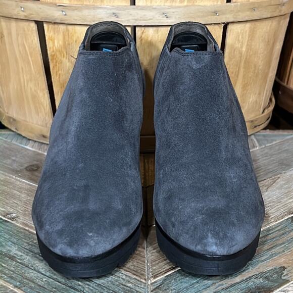 Paul Green Gray Suede Platform Chunky Heel Slip-On Ankle Booties Womens 8 UK 5.5 - Picture 4 of 12